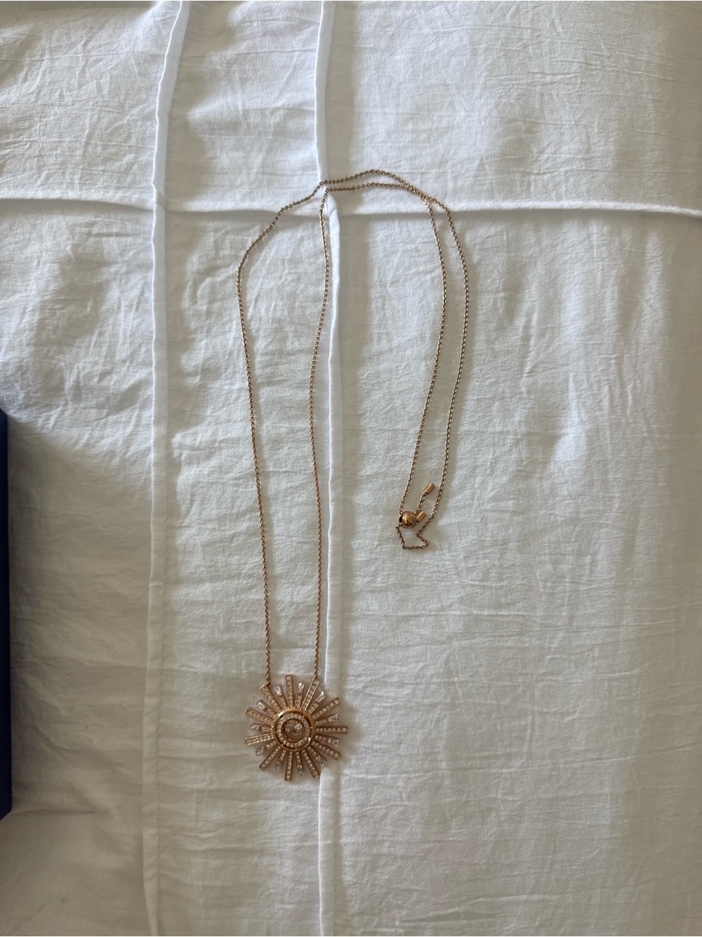 Swarovski Gold Sunburst Crystal Pendant Necklace